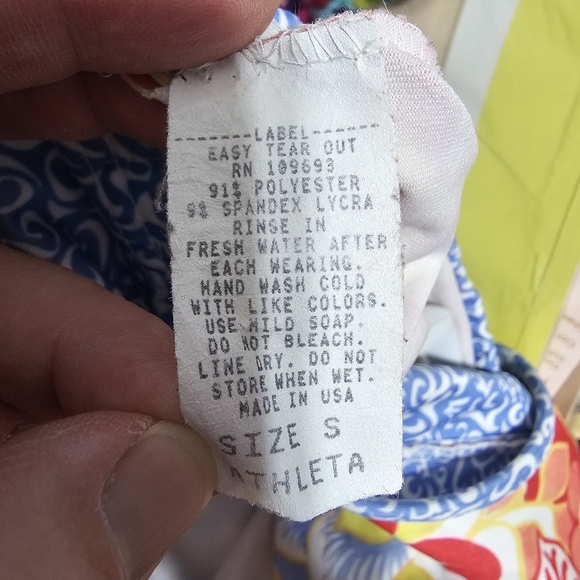 Vintage ATHLETA Women's Floral Swim Tankini Top Padded V-Neck Size Small. - Picture 5 of 5